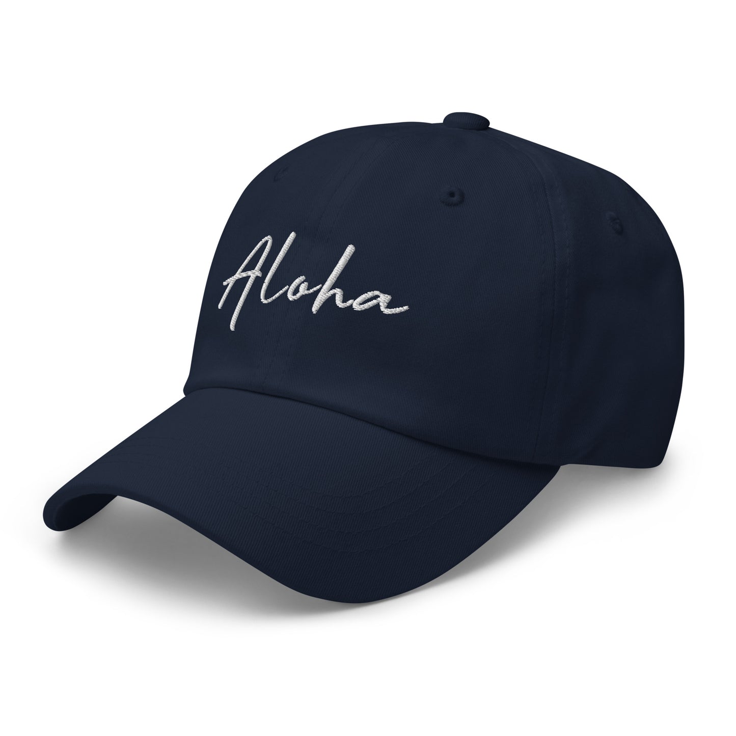 Seitenansicht der schwarzen Aloha Cap mit Stickerei